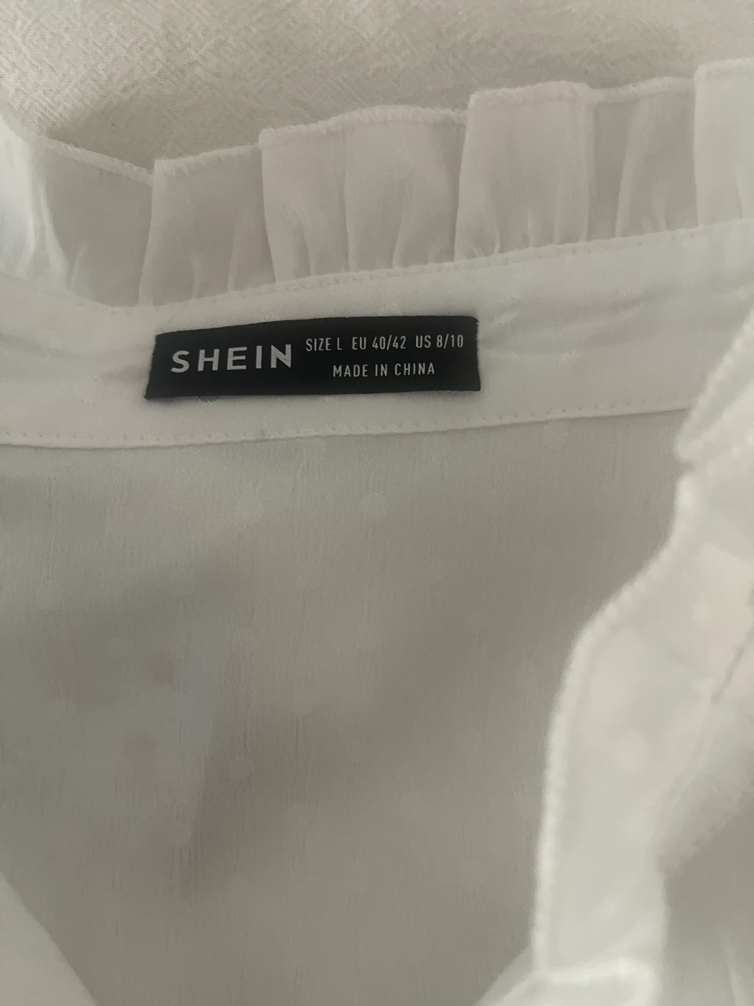 SHEIN White Ruffle Collar Blouse - photo 2