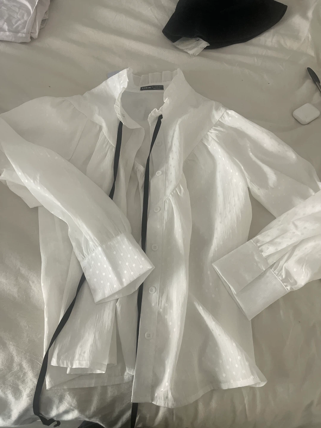 SHEIN White Ruffle Collar Blouse - photo 3