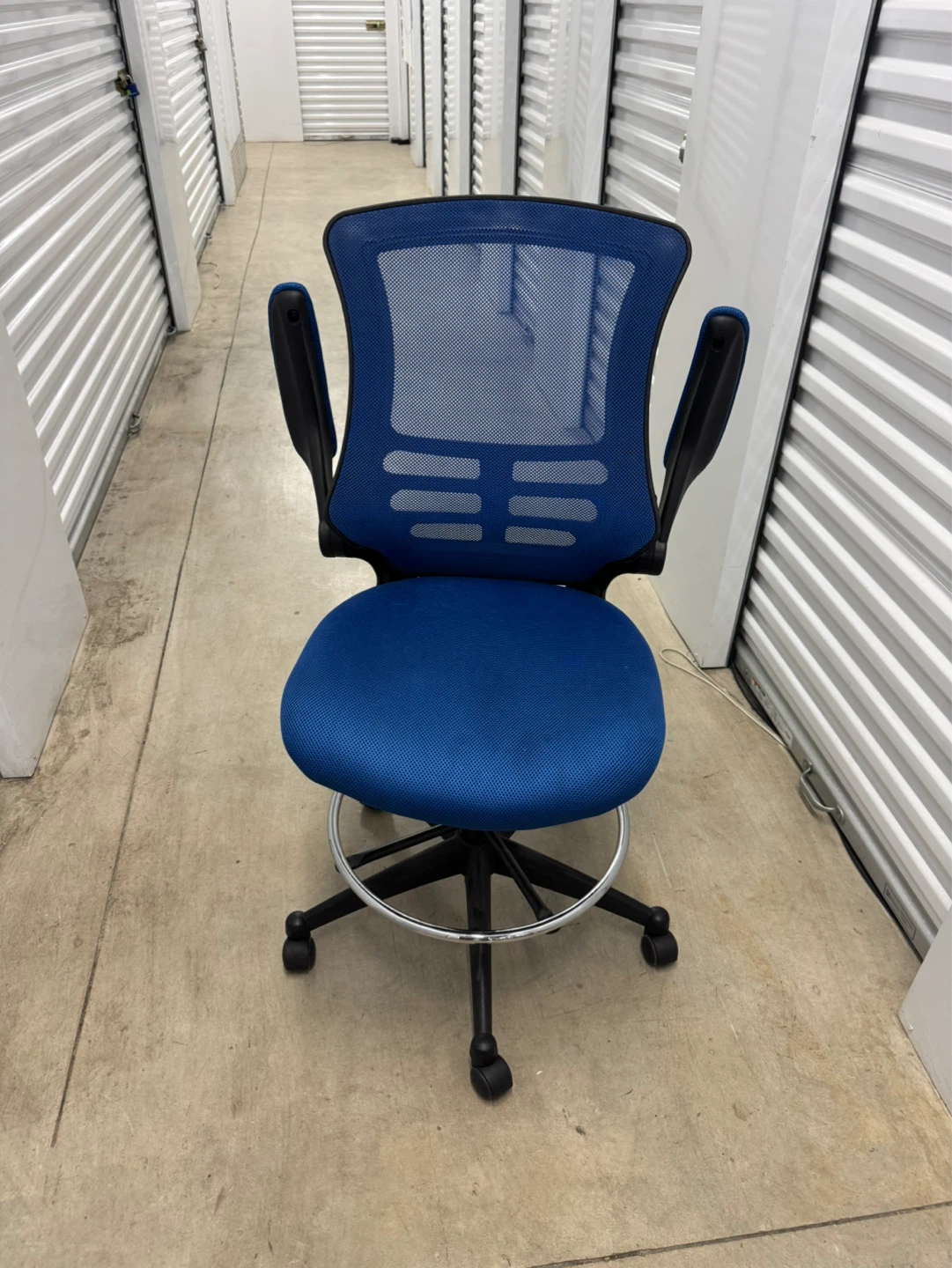 Blue Drafting Office Chair with Foot Ring - photo 2
