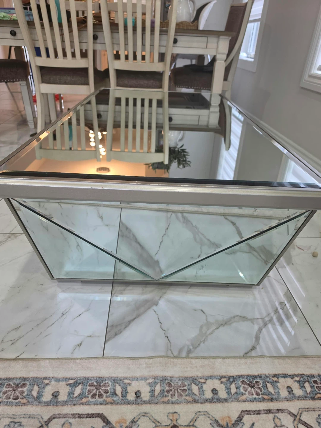 Mirrored Wooden Ashley’s Coffee Table with Decorative Trim - photo 2