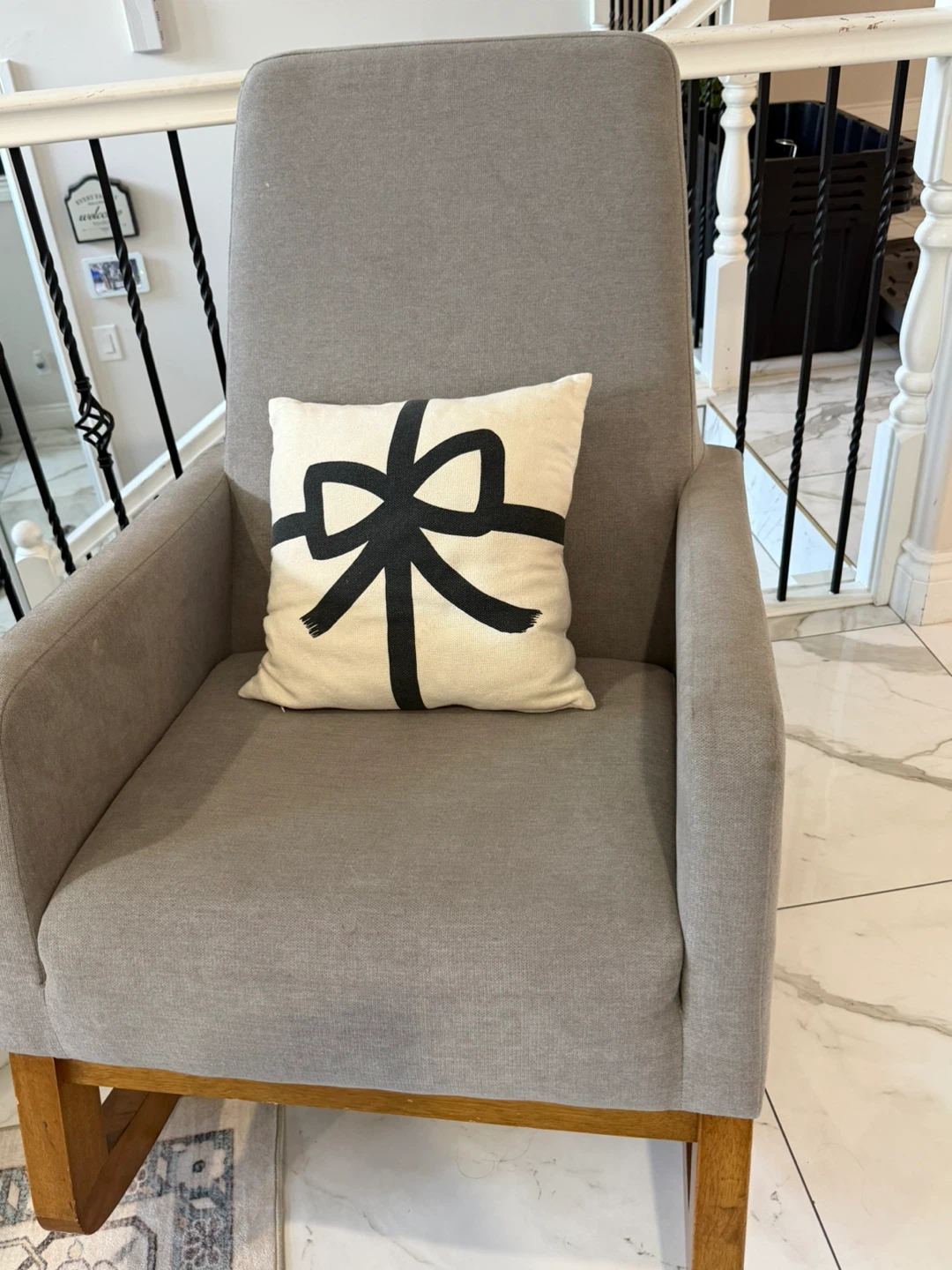 Structube Grey Upholstered Rocking Chair