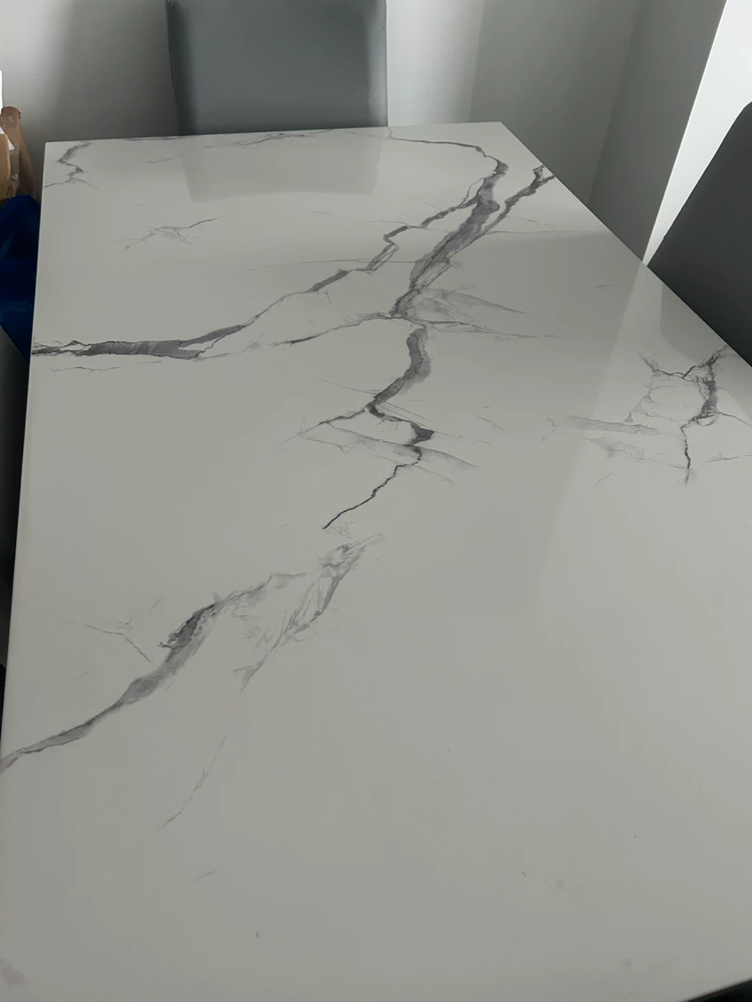 Modern Faux Marble Dining Table and Chairs Set