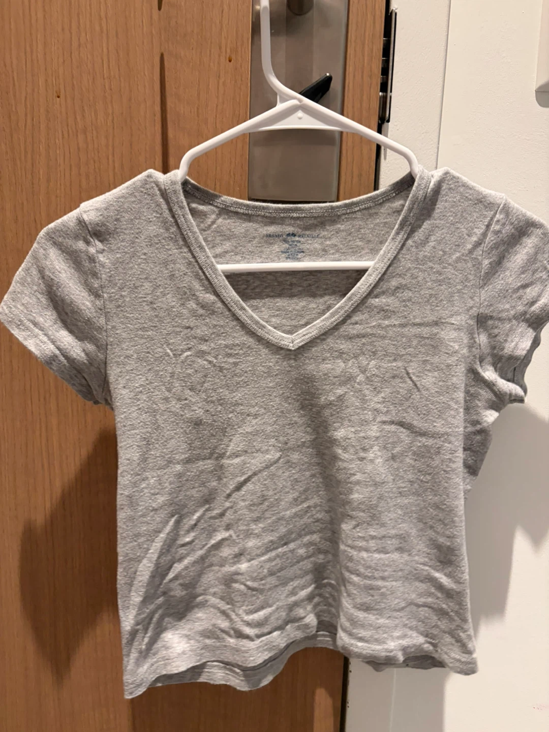 Brandy Melville Gray V-Neck T-Shirt