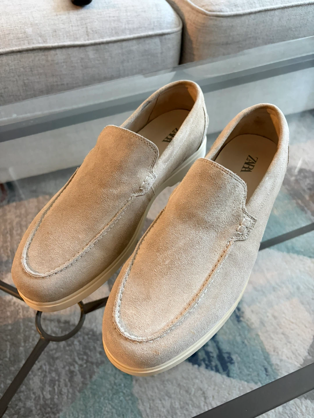 Zara Men's Suede Loafers - Size 43