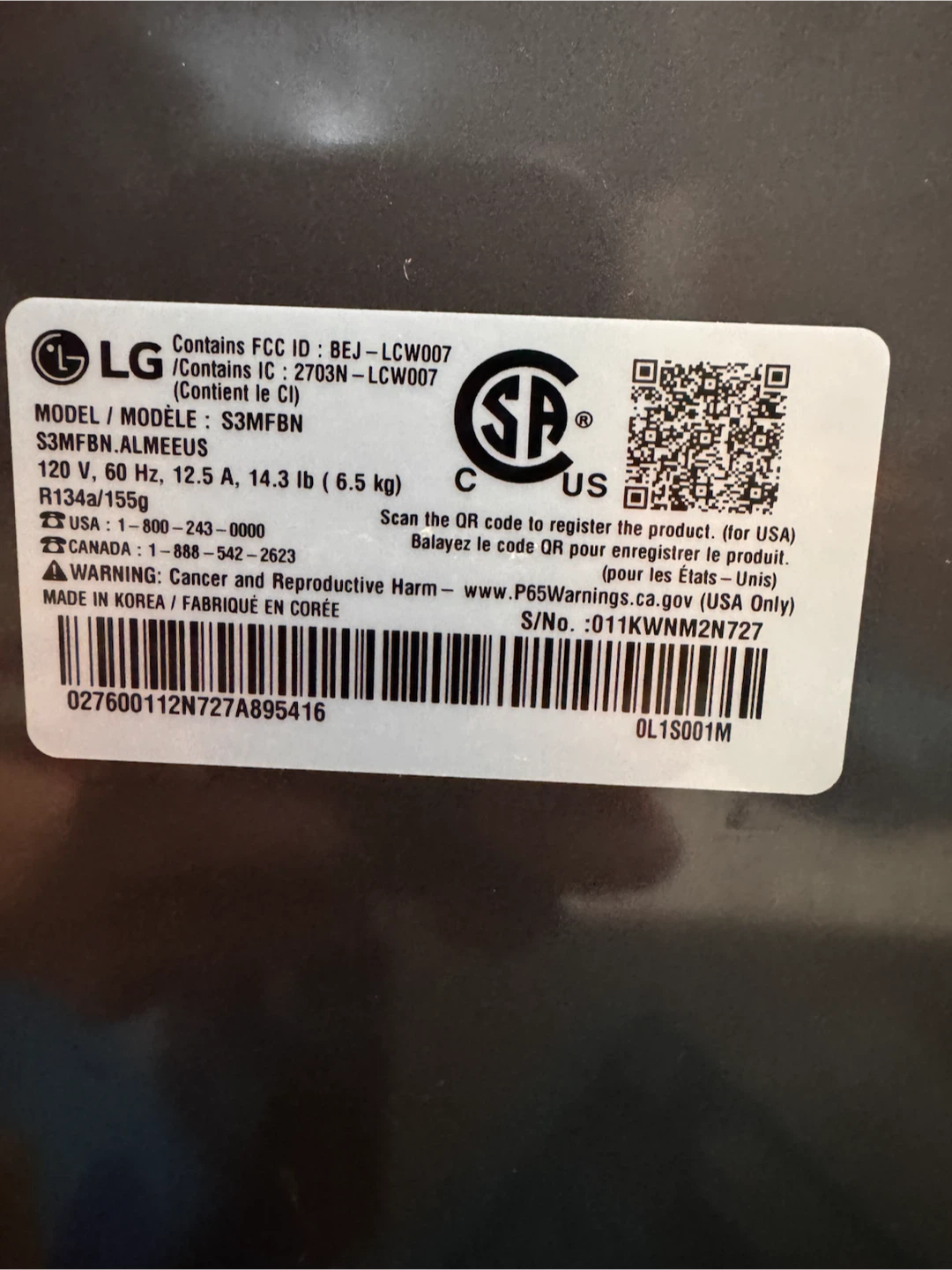 LG Styler Steam Clothing Care System S3MFBN - photo 2