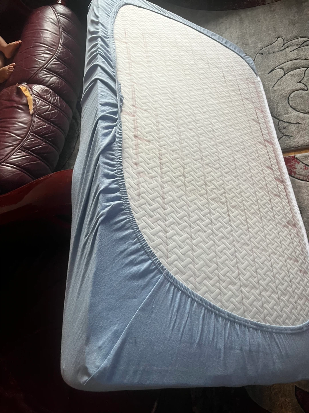 Dark Brown Wooden Baby Crib with Mattress