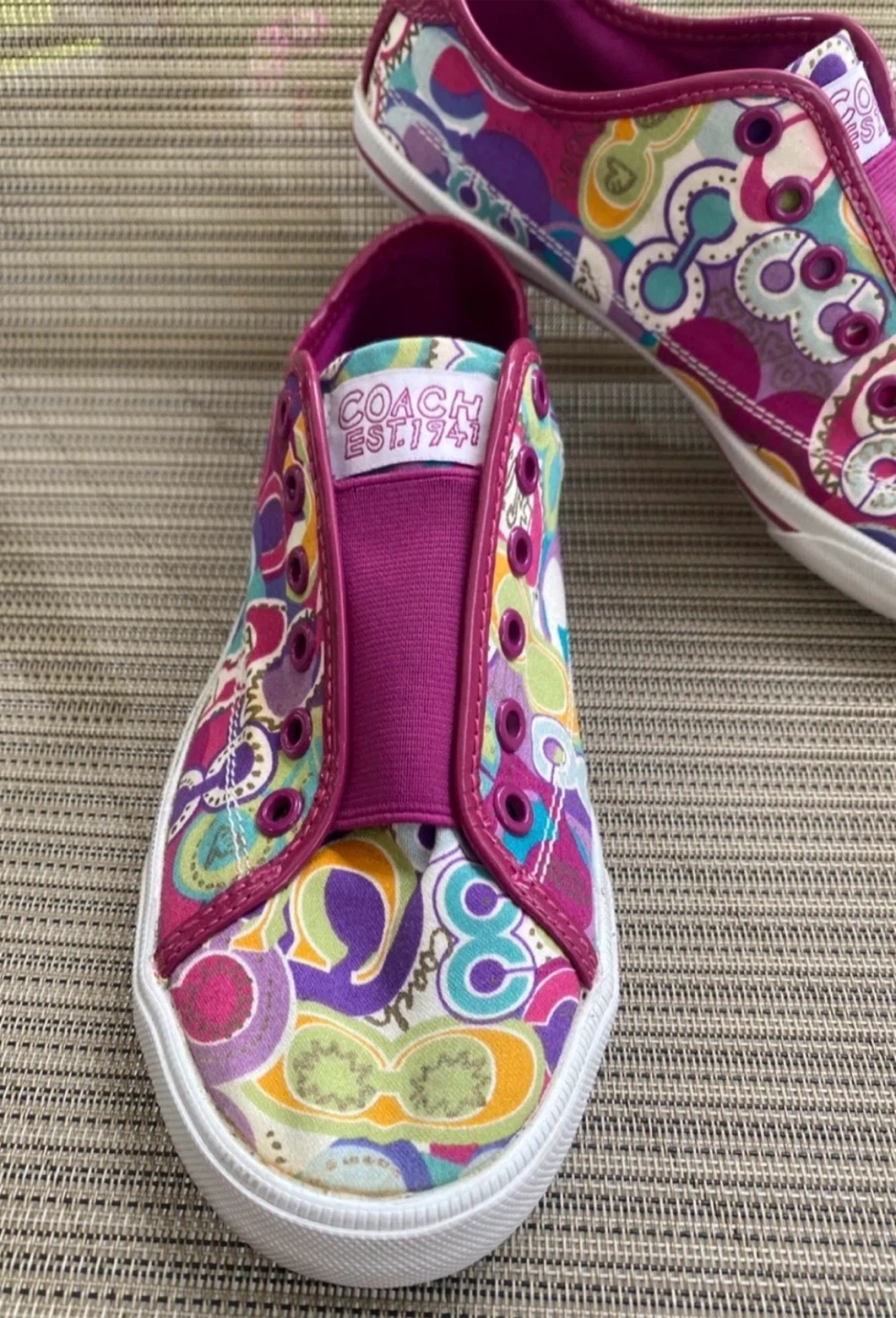 Coach Multi-coloured Slip-on Shoes size 9 - photo 2