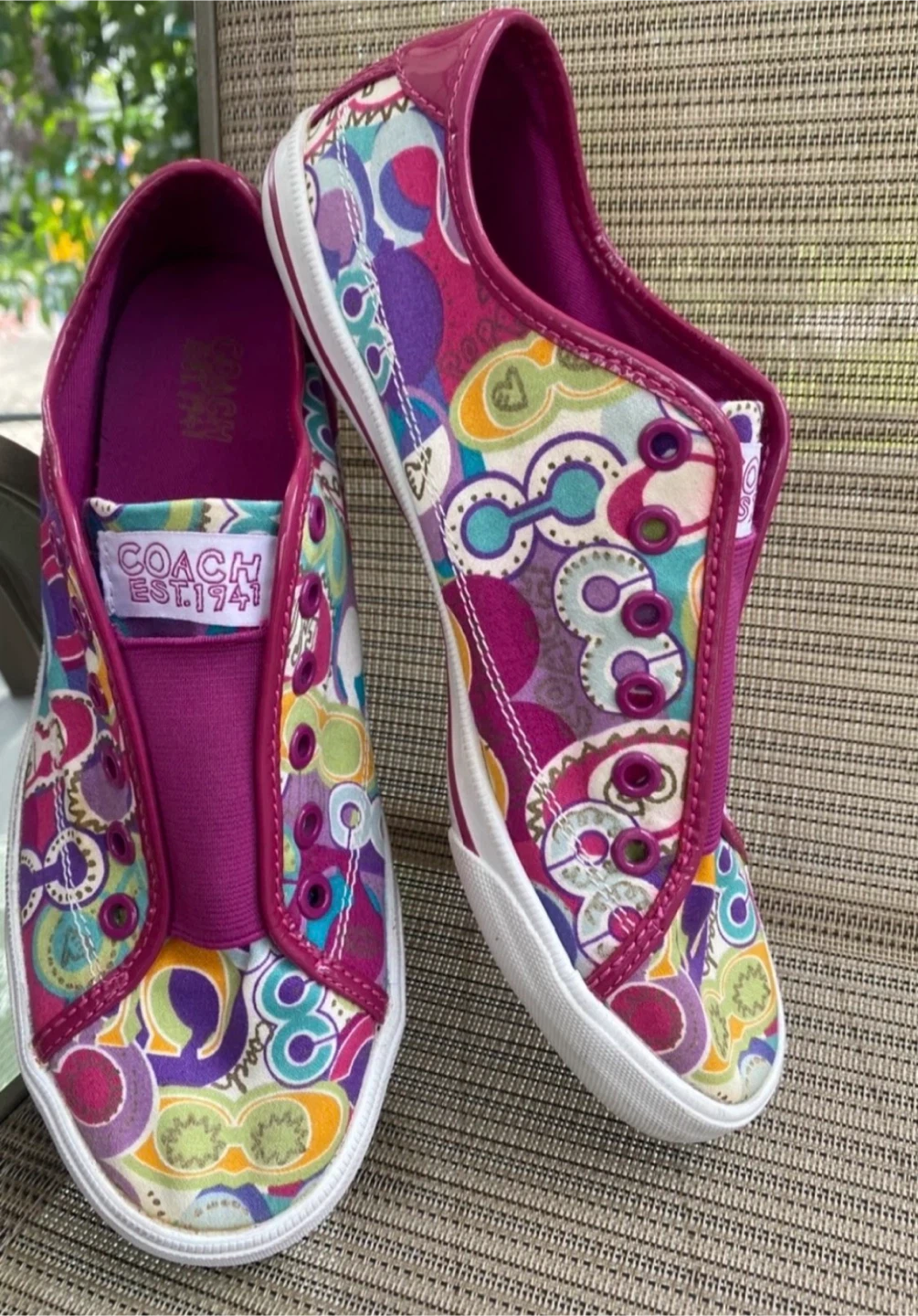 Coach Multi-coloured Slip-on Shoes size 9 - photo 4