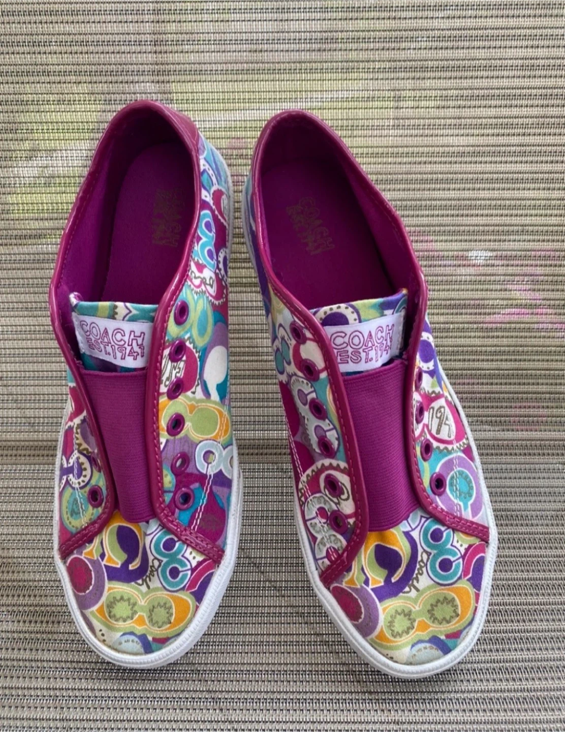 Coach Multi-coloured Slip-on Shoes size 9 - photo 5