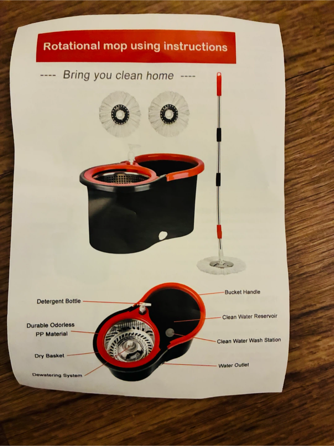 Rotational Mop with Bucket and Extra Heads - photo 2