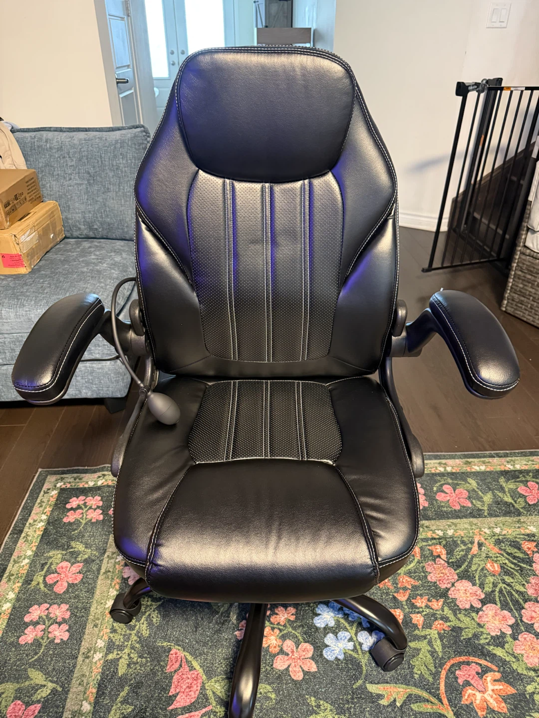 Black Ergonomic Office Chair with Lumbar Support - photo 2