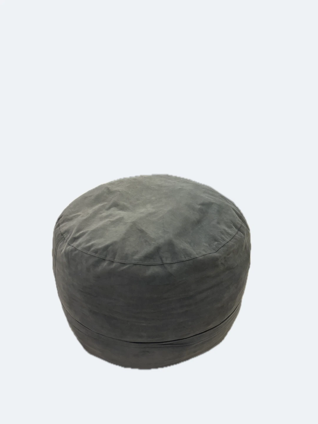 Large Dark Grey Suede Bean Bag Ottoman