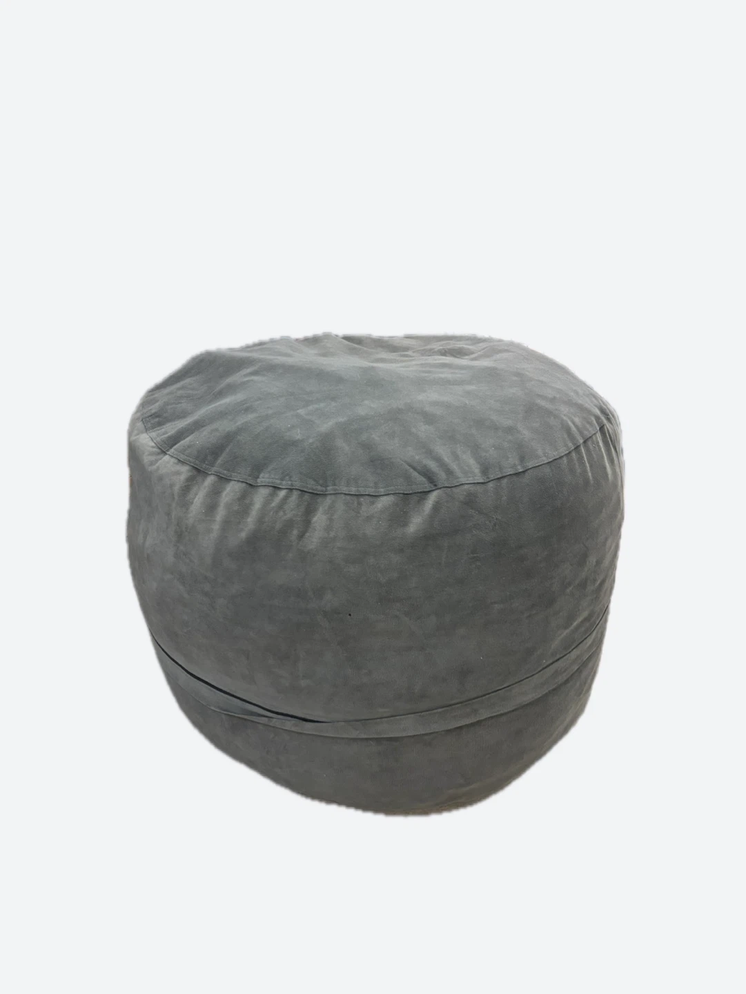 Large Dark Grey Suede Bean Bag Ottoman - photo 2