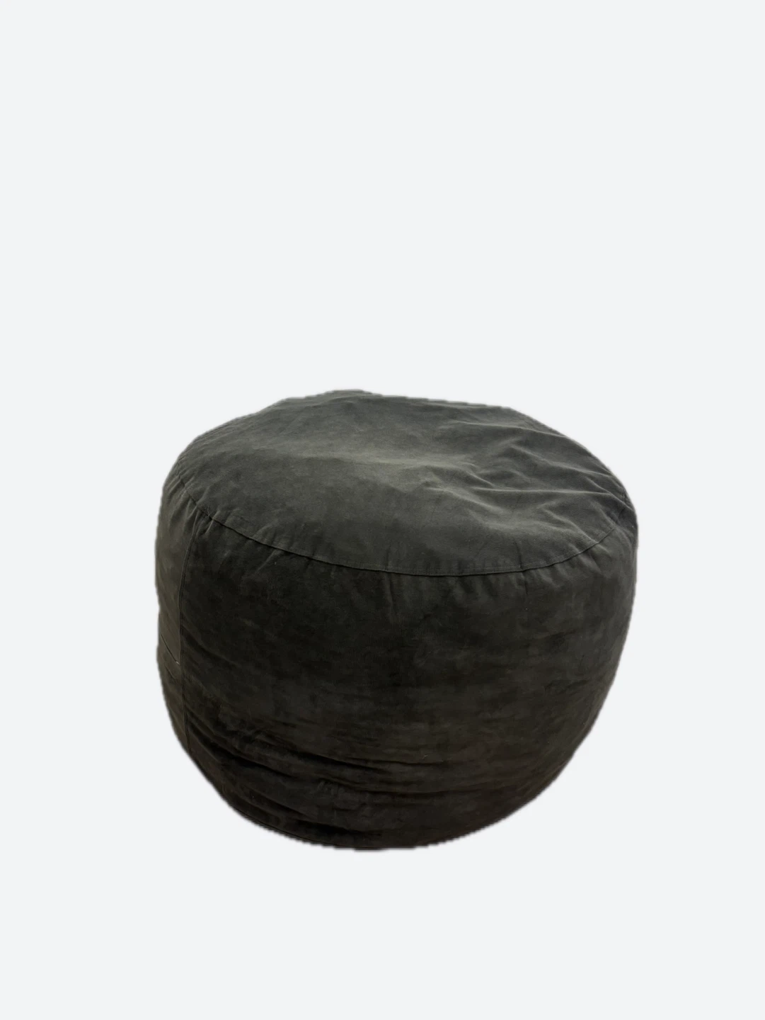 Large Dark Grey Suede Bean Bag Ottoman - photo 3