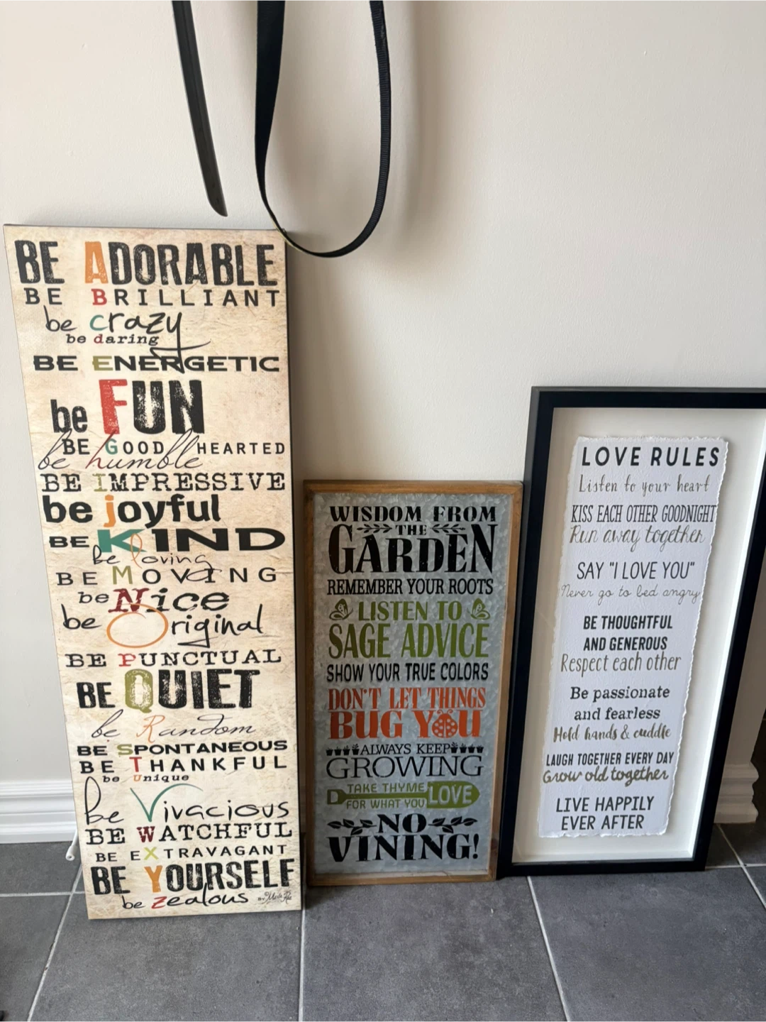 Set of 3 Decorative Wall Signs