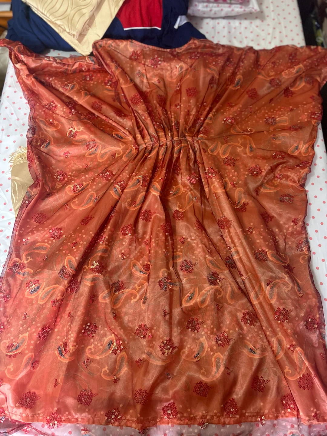 Orange Embroidered Kaftan Dress - photo 2