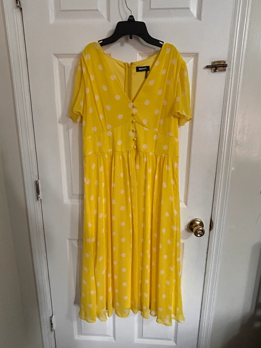 DKNY Yellow Polka Dot Dress