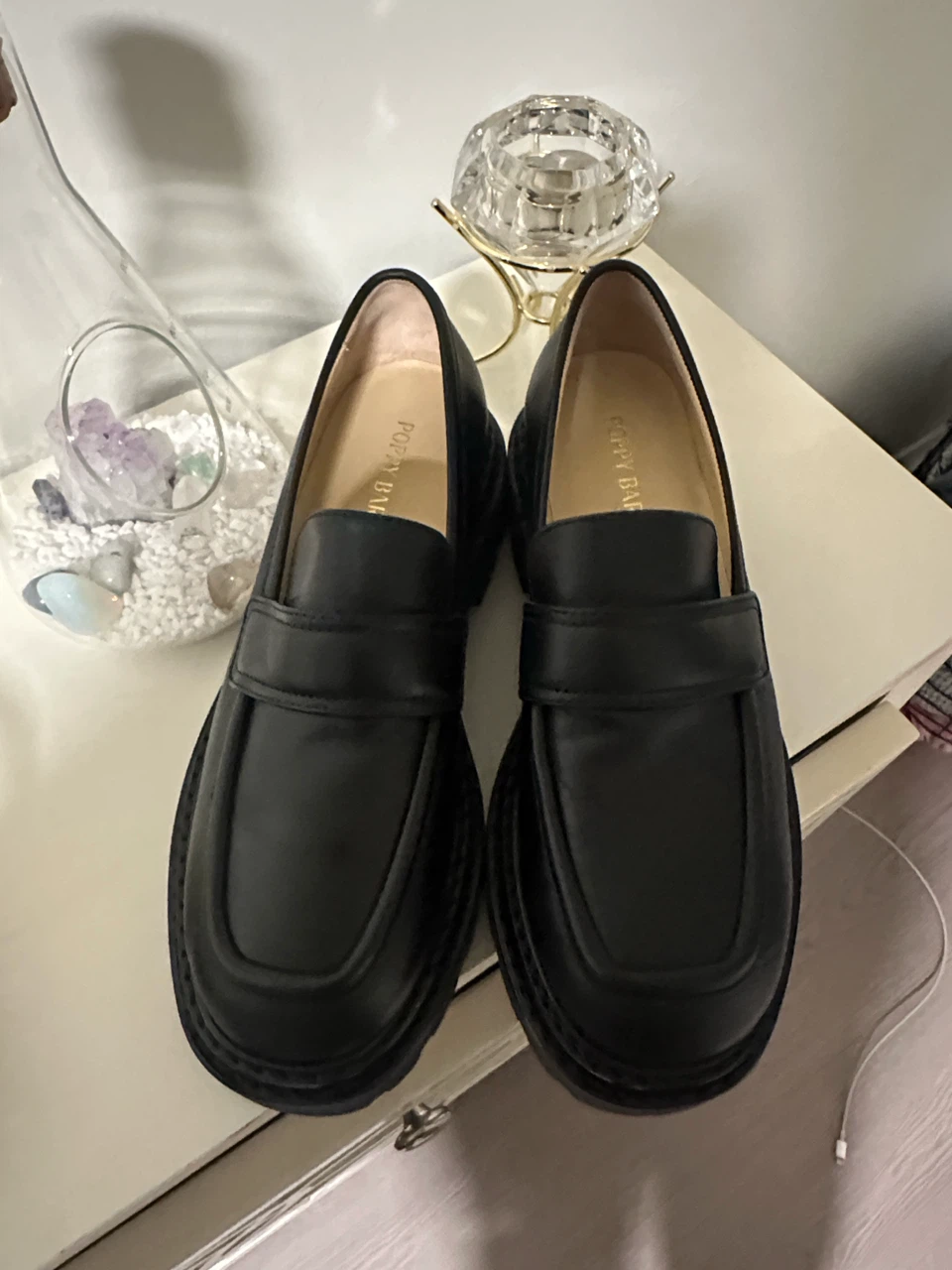 Poppy Barley Black Leather Loafers - photo 4