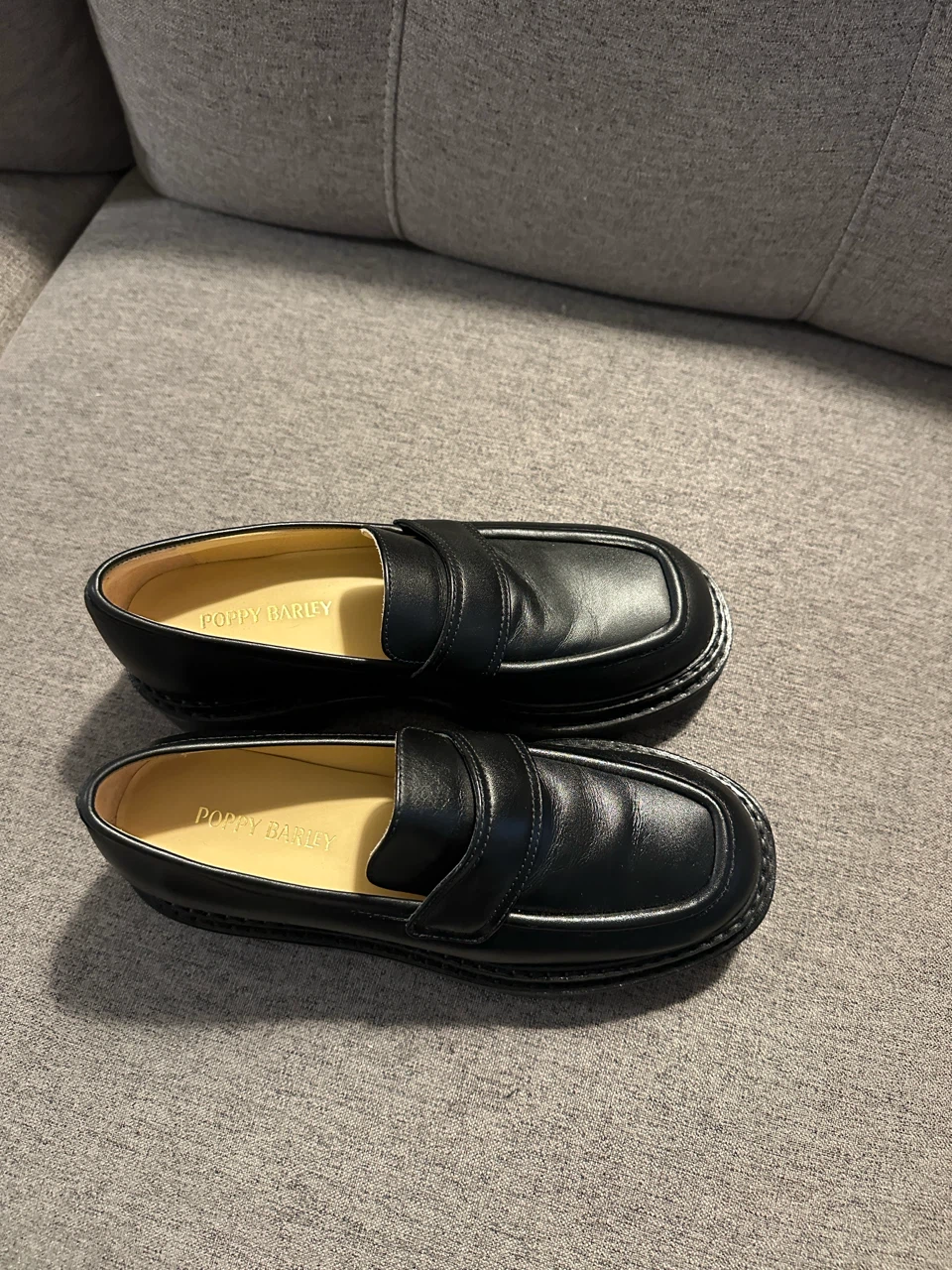 Poppy Barley Black Leather Loafers - photo 5
