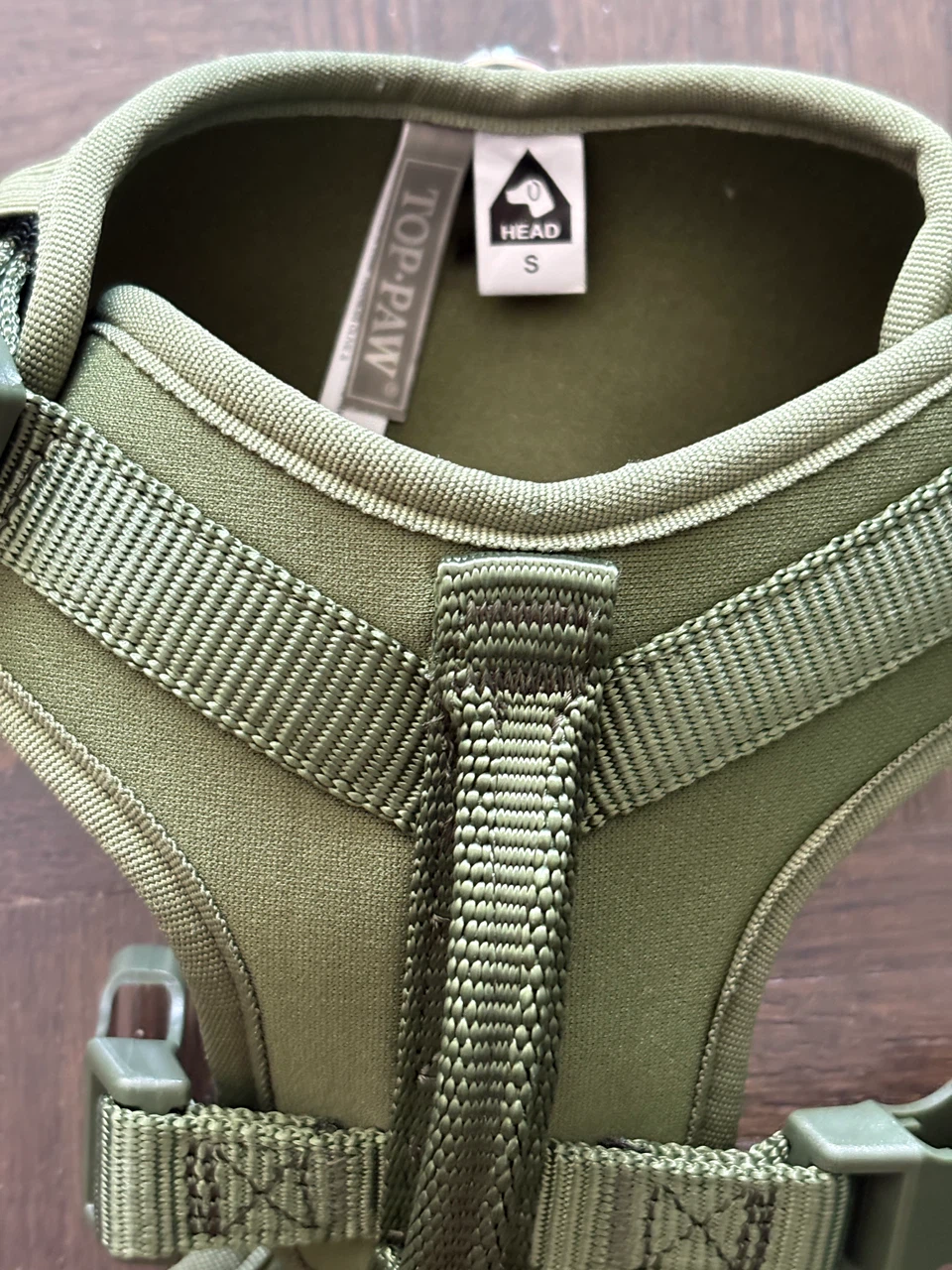 Top Paw dog harness olive green