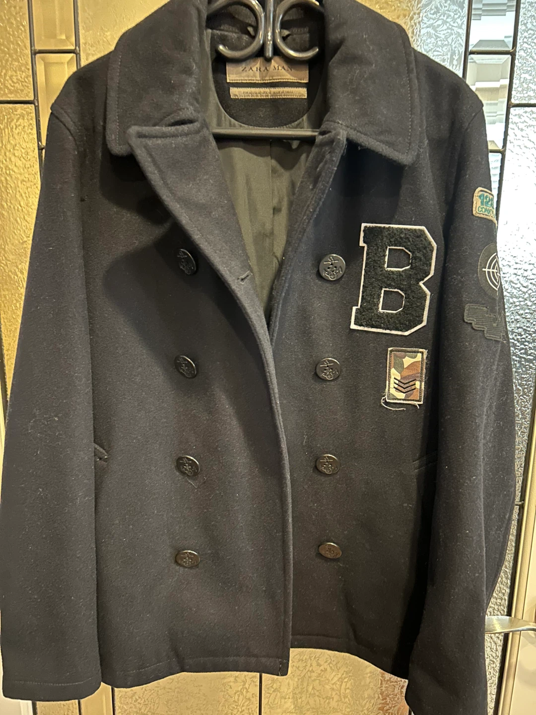 Zara Man Black Peacoat