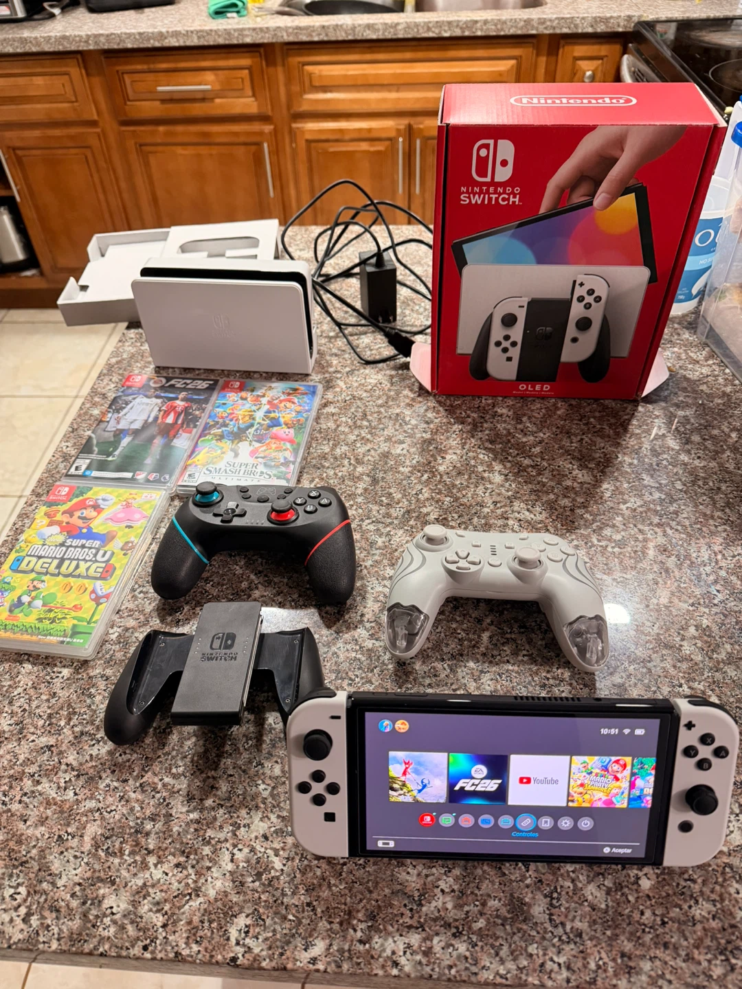 Nintendo Switch OLED Model with Games and Accessories