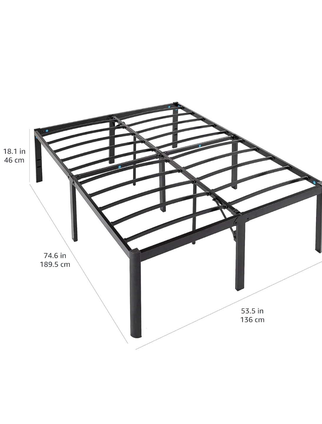 Black Metal Platform Bed Frame - photo 3