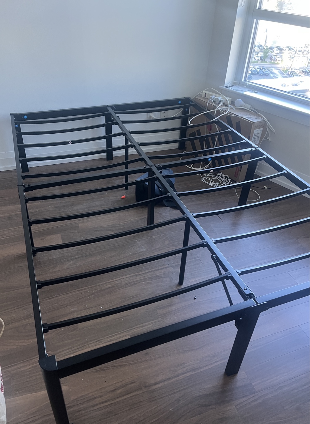 Black Metal Platform Bed Frame - photo 2