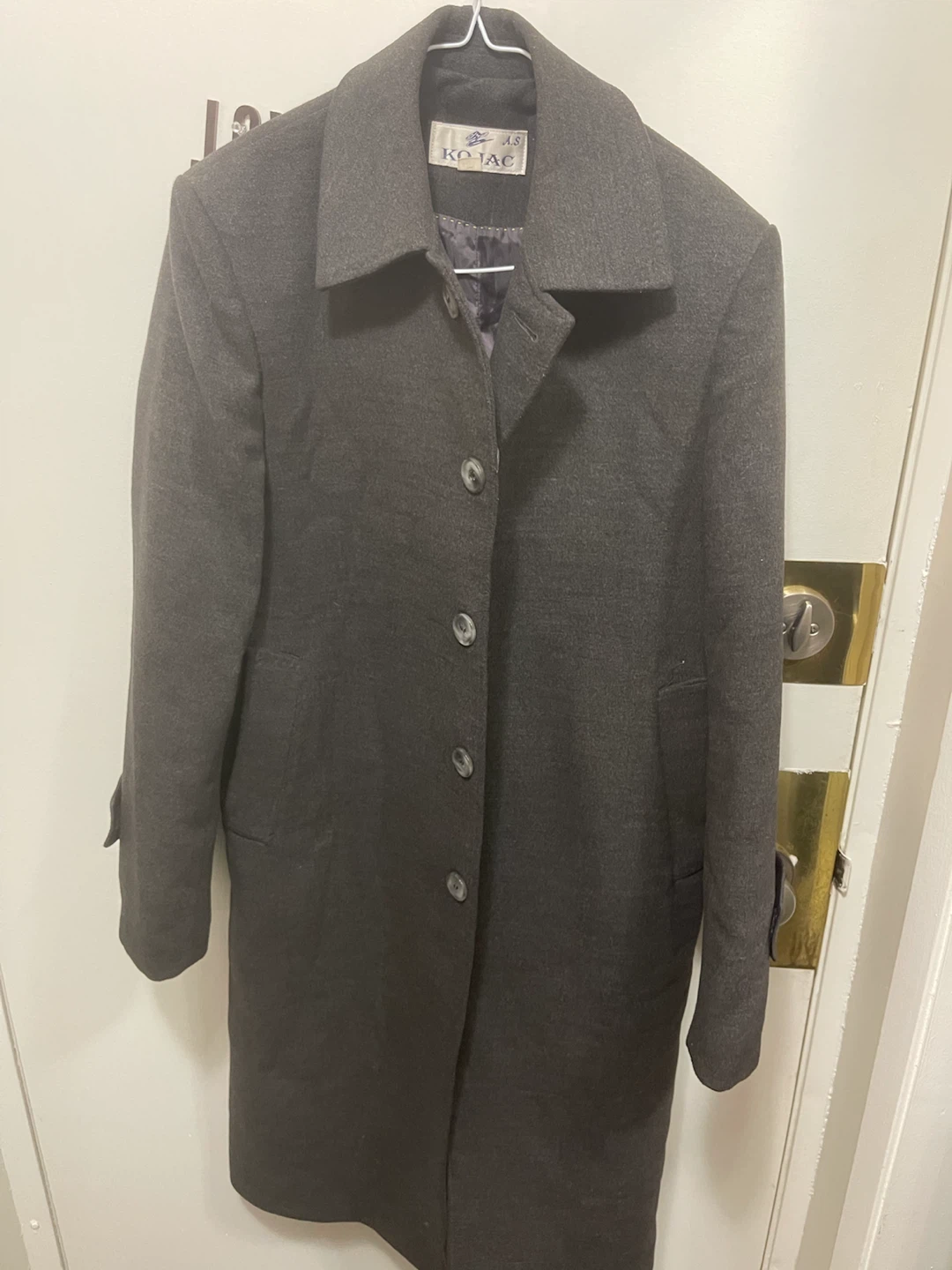 Kojac Charcoal Grey Wool Overcoat