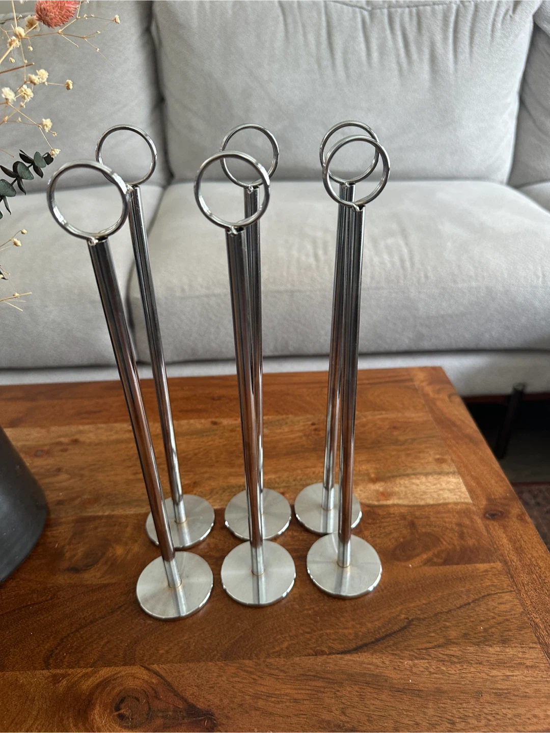 Set of 6 Chrome Table Number Card Holders