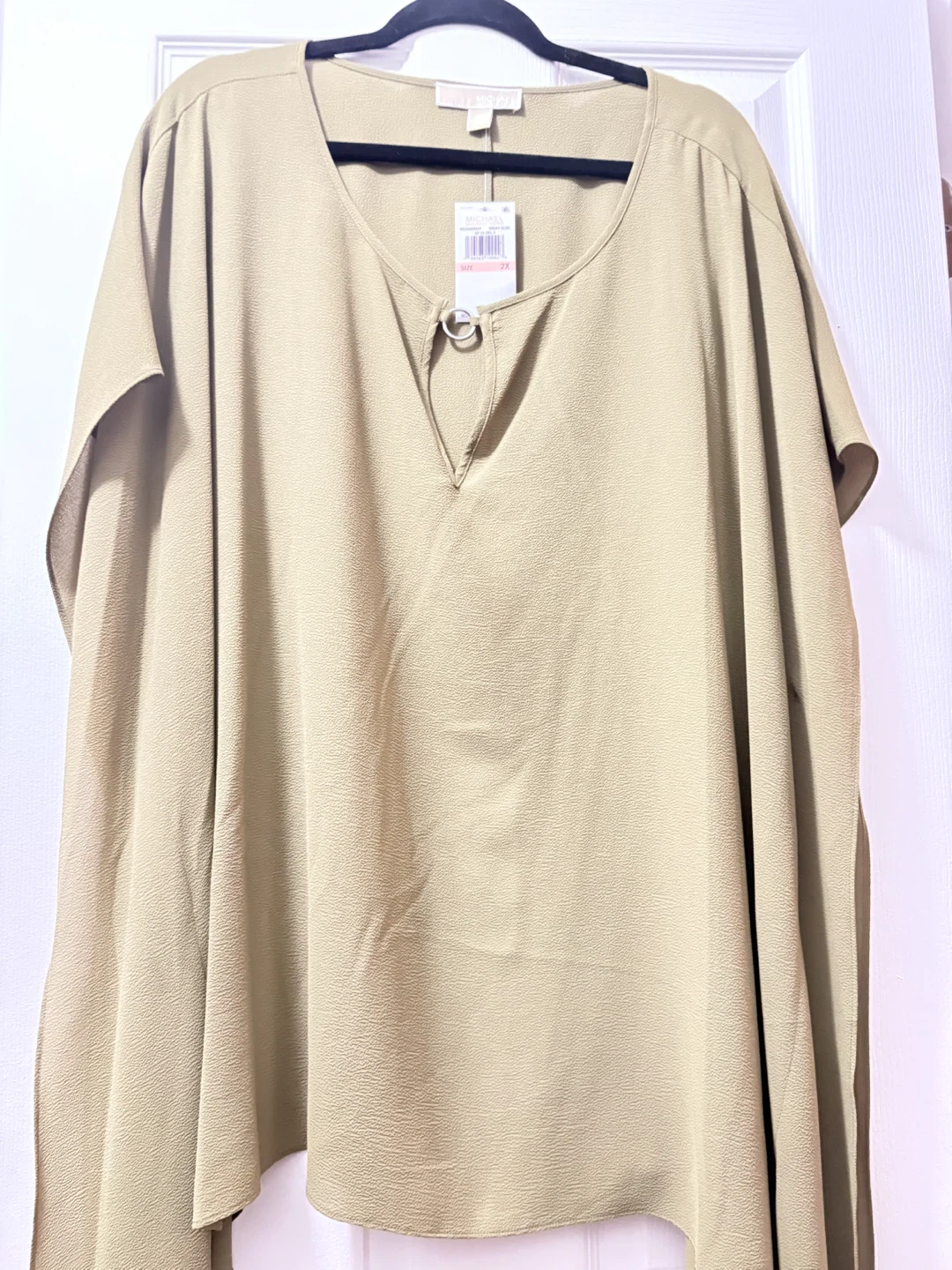 Michael Kors Women's Top Smoky Olive 2X