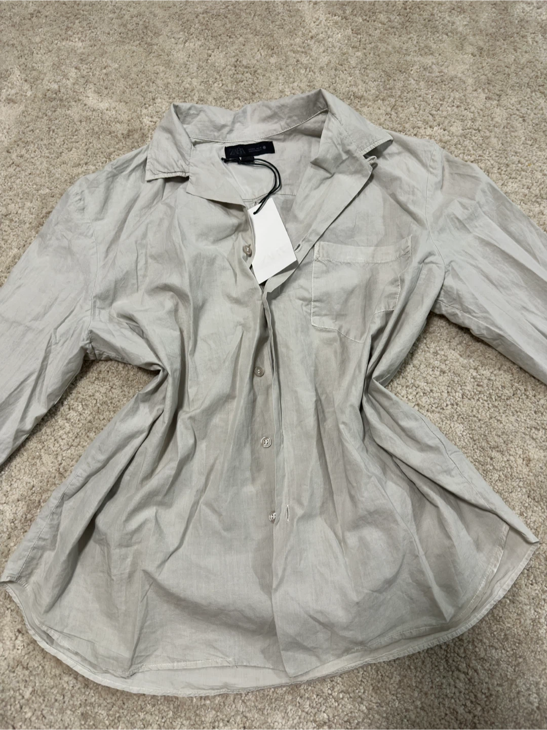 new Zara Long Sleeve Button-Up Shirt - Size Large