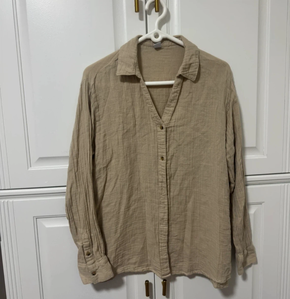 Tan Button-Down Shirt