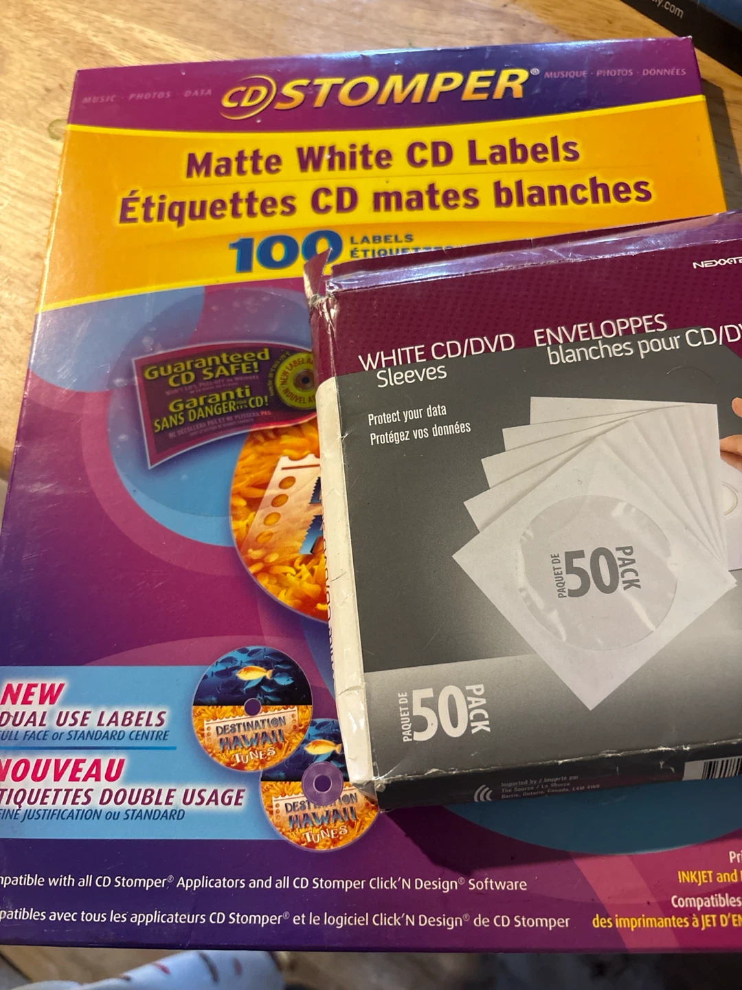 CD Stomper Labels and Nexxtech CD/DVD Sleeves