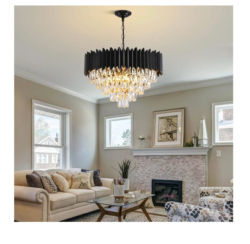 Black Crystal Chandelier 5-Tier Dining Room - photo 2