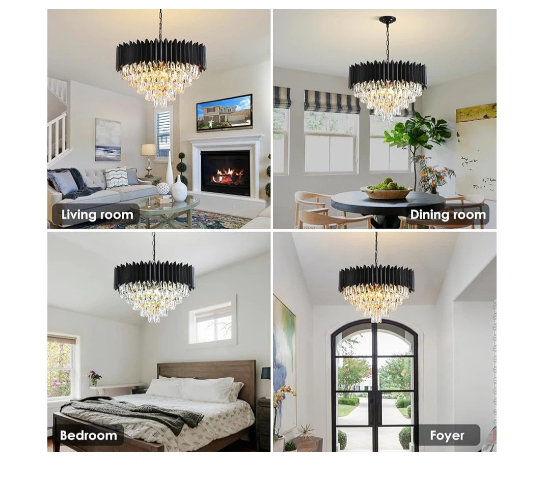 Black Crystal Chandelier 5-Tier Dining Room - photo 5