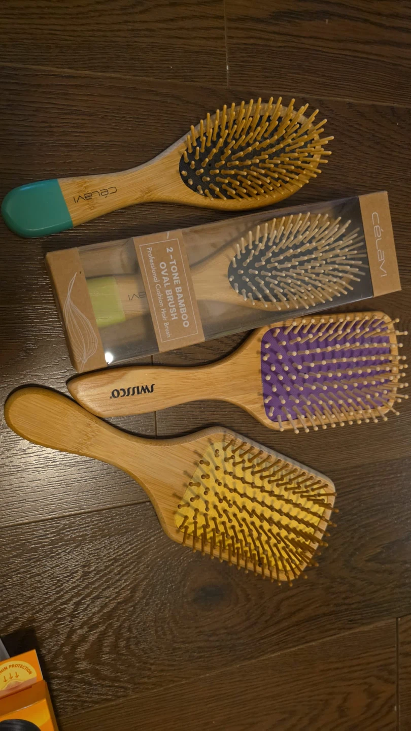 Set of 3 Bamboo Hair Brushes