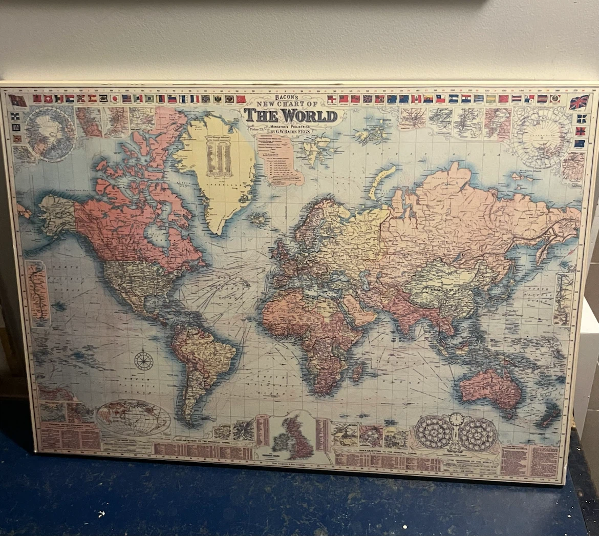 Mounted Classic World Map