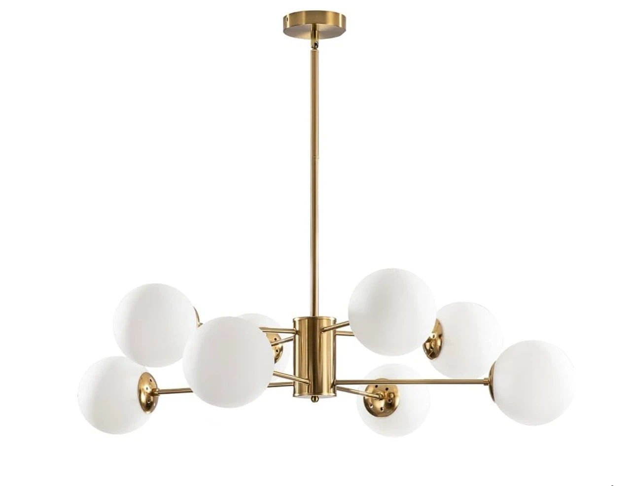 8 Light Sputnik Chandelier Vintage Milk Glass