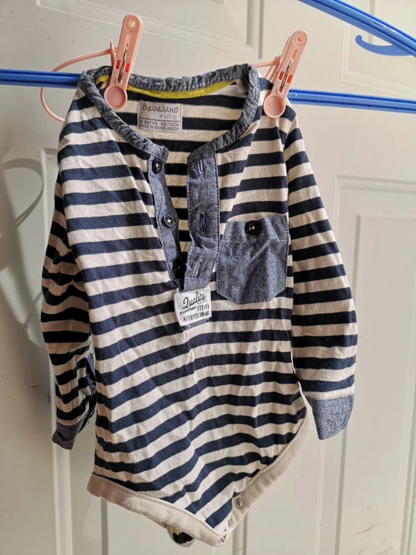 Babaluno Baby Striped Long Sleeve Onesie
