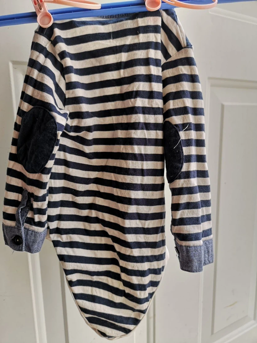 Babaluno Baby Striped Long Sleeve Onesie - photo 2