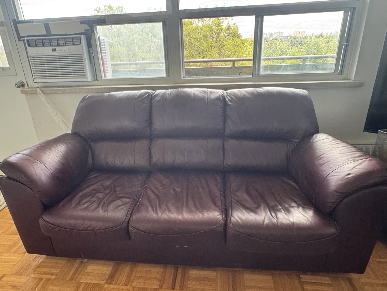 Burgundy 3 seat sofa