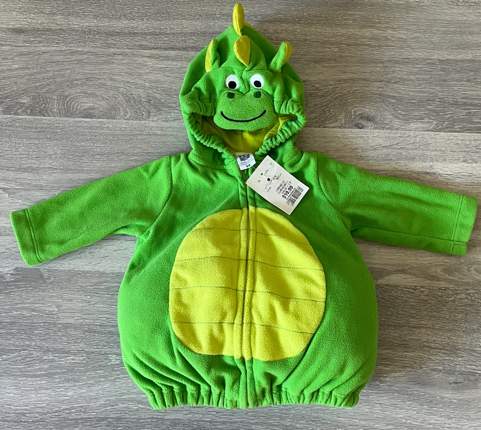 Green Dinosaur Fleece Baby Costume