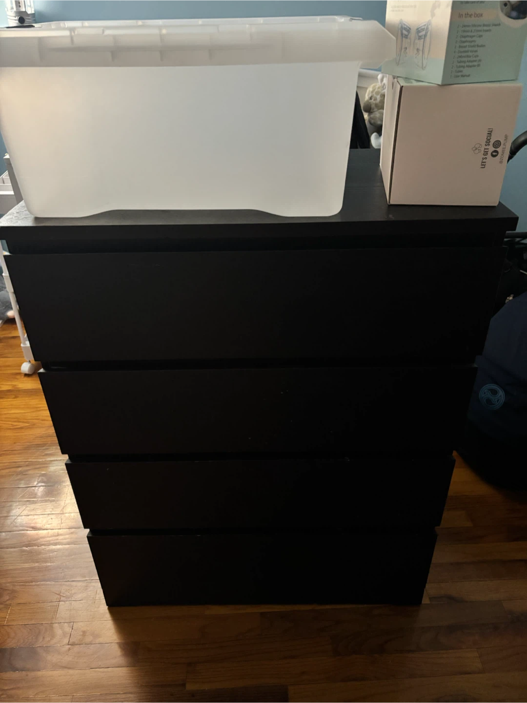 ikea Black 4-Drawer Dresser malm - photo 2
