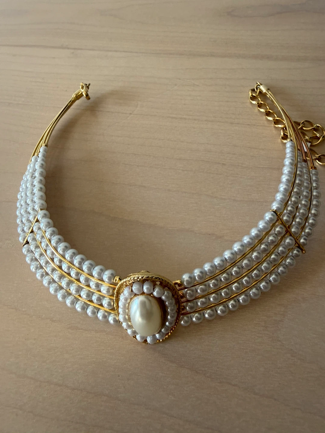 Vintage Multi-Strand Faux Pearl Choker