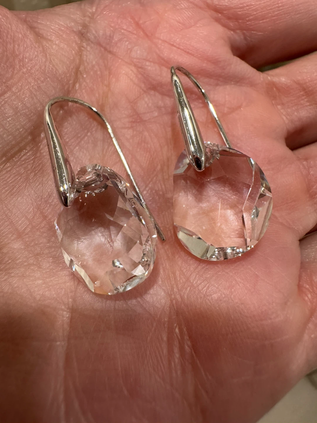 Swarovski clear drop earrings