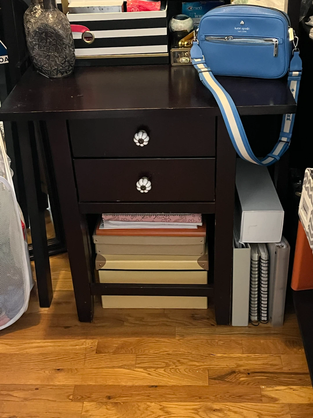 Dark Wood Ladder Desk with Drawers - photo 3