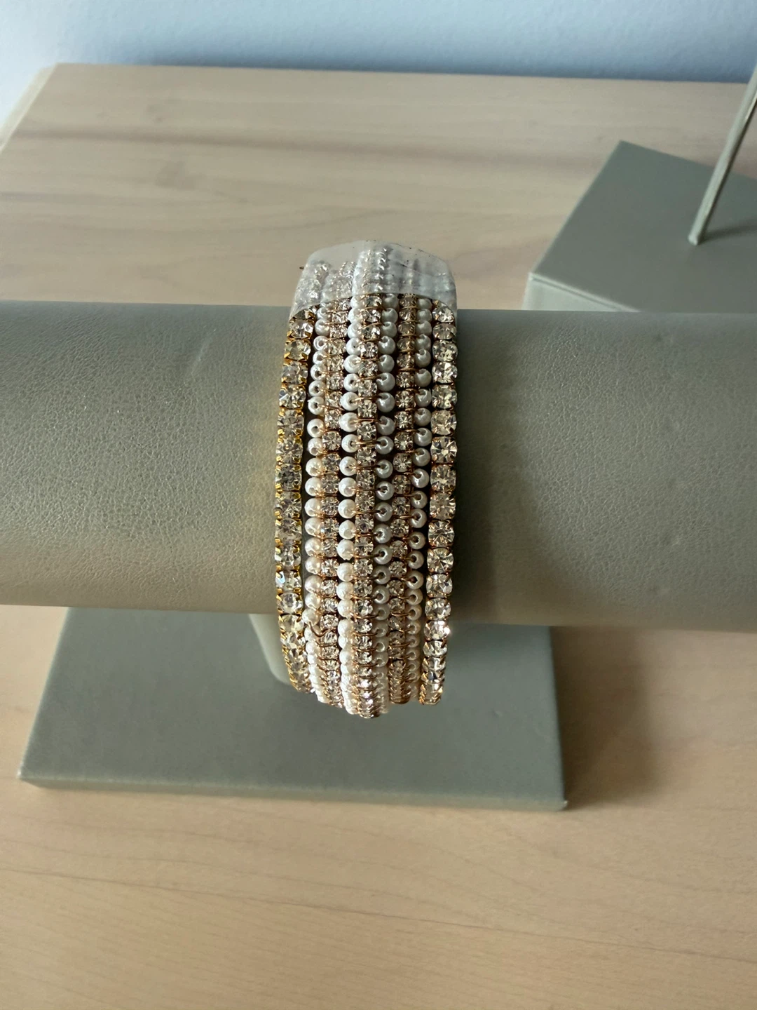 Crystal and Pearl Statement Bracelet
