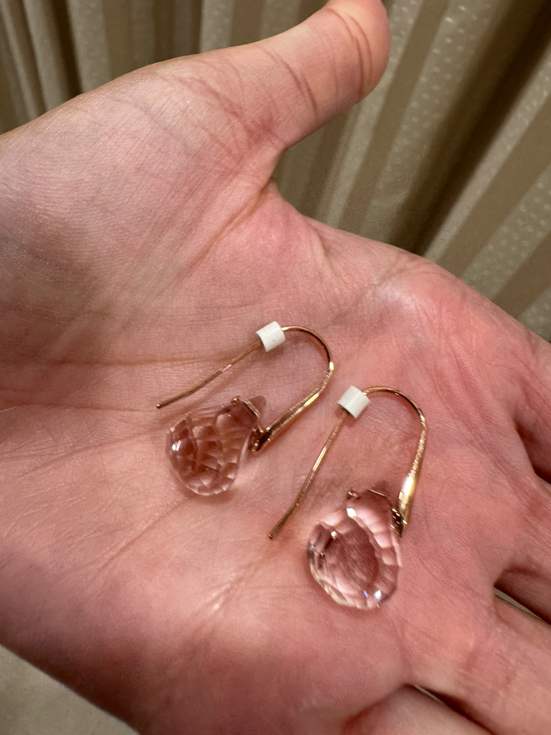 Swarovski pink lunar drop rose-gold earrings - photo 2