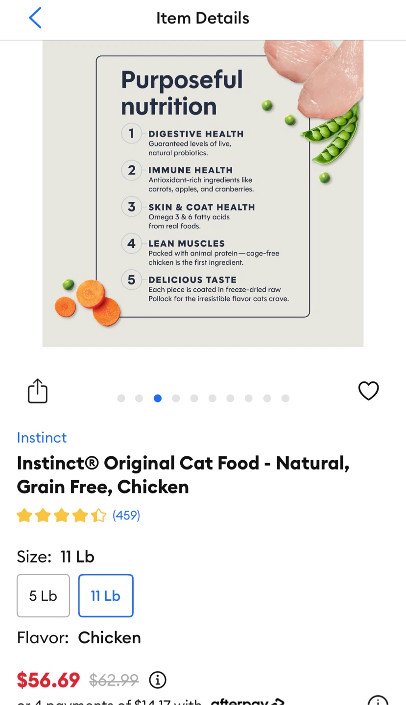 Instinct Original Grain-Free Chicken Cat Food 11 lb - photo 3